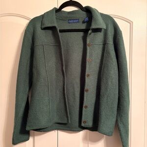 Vintage Karen Scott Green Wool Cardigan